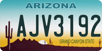 AZ license plate AJV3192