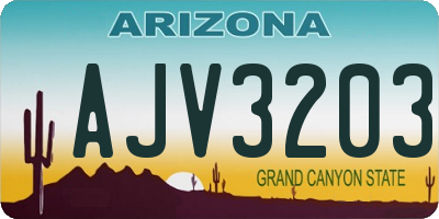 AZ license plate AJV3203
