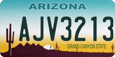 AZ license plate AJV3213