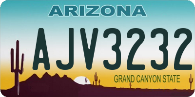 AZ license plate AJV3232
