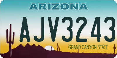 AZ license plate AJV3243