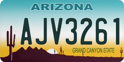 AZ license plate AJV3261
