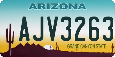 AZ license plate AJV3263