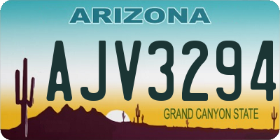 AZ license plate AJV3294