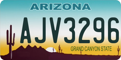 AZ license plate AJV3296