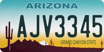 AZ license plate AJV3345