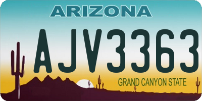 AZ license plate AJV3363