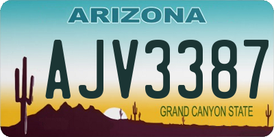 AZ license plate AJV3387