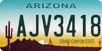 AZ license plate AJV3418