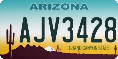 AZ license plate AJV3428