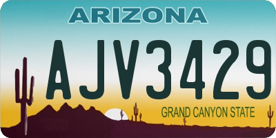 AZ license plate AJV3429