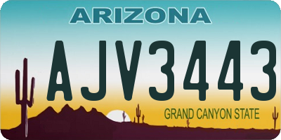 AZ license plate AJV3443