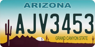 AZ license plate AJV3453