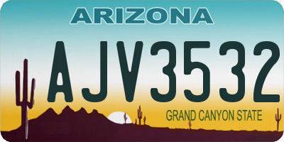 AZ license plate AJV3532