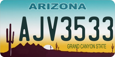AZ license plate AJV3533