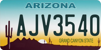 AZ license plate AJV3540
