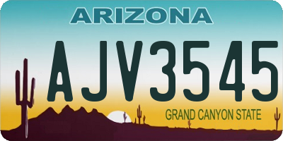 AZ license plate AJV3545
