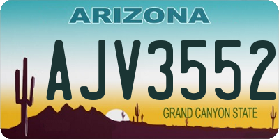 AZ license plate AJV3552
