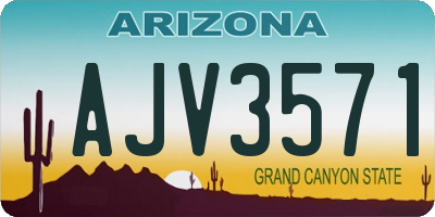 AZ license plate AJV3571