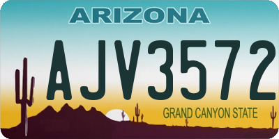 AZ license plate AJV3572