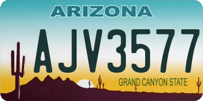 AZ license plate AJV3577