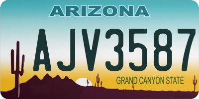 AZ license plate AJV3587