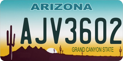 AZ license plate AJV3602