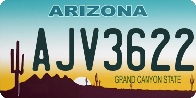 AZ license plate AJV3622