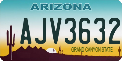AZ license plate AJV3632