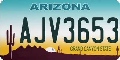 AZ license plate AJV3653