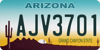 AZ license plate AJV3701