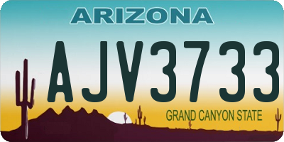 AZ license plate AJV3733