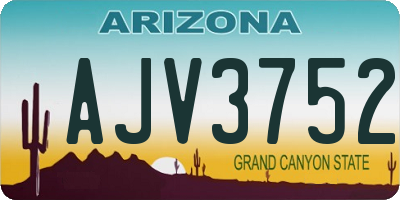 AZ license plate AJV3752