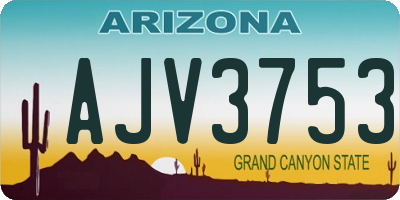 AZ license plate AJV3753
