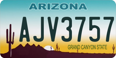 AZ license plate AJV3757