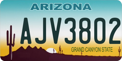 AZ license plate AJV3802