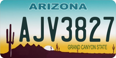 AZ license plate AJV3827
