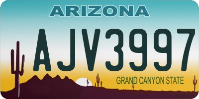 AZ license plate AJV3997