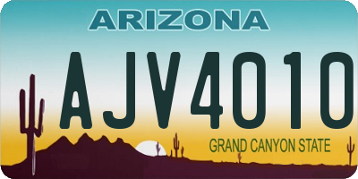 AZ license plate AJV4010
