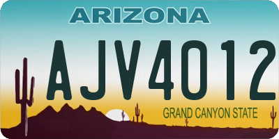AZ license plate AJV4012