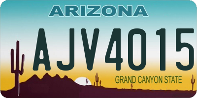 AZ license plate AJV4015