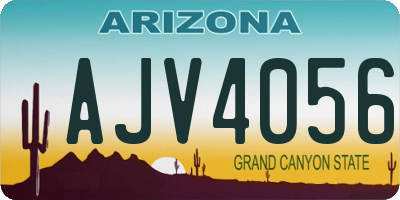 AZ license plate AJV4056
