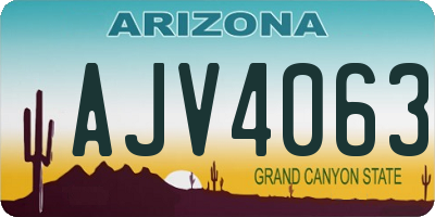 AZ license plate AJV4063