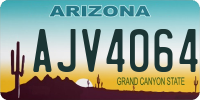 AZ license plate AJV4064