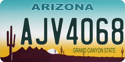 AZ license plate AJV4068