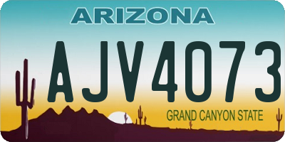 AZ license plate AJV4073