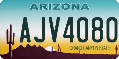 AZ license plate AJV4080