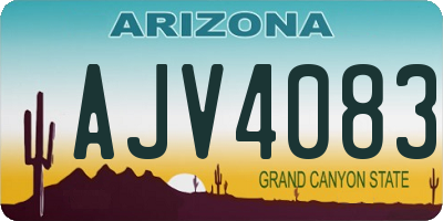 AZ license plate AJV4083