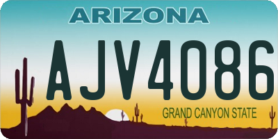 AZ license plate AJV4086