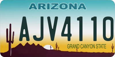 AZ license plate AJV4110